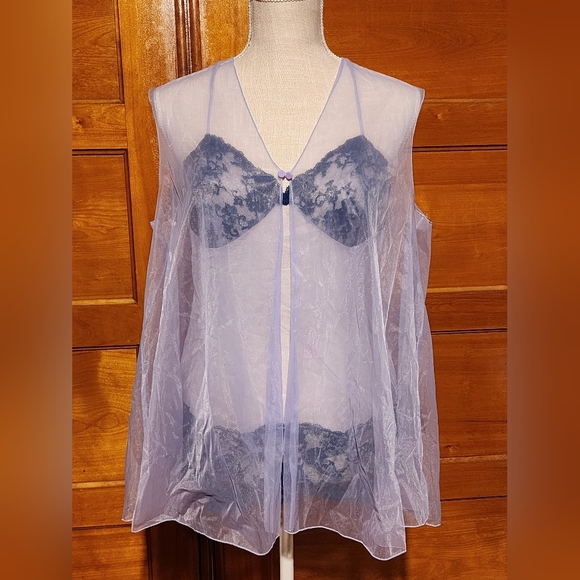 Vintage 3 piece navy and lavendar cami set - Picture 1 of 4